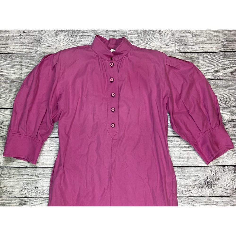 Yves Saint Laurent Rive Gauche Vtg 70’s Peasant Puff Sleeve‎ Smock Dress Sz 44 - Picture 2 of 5